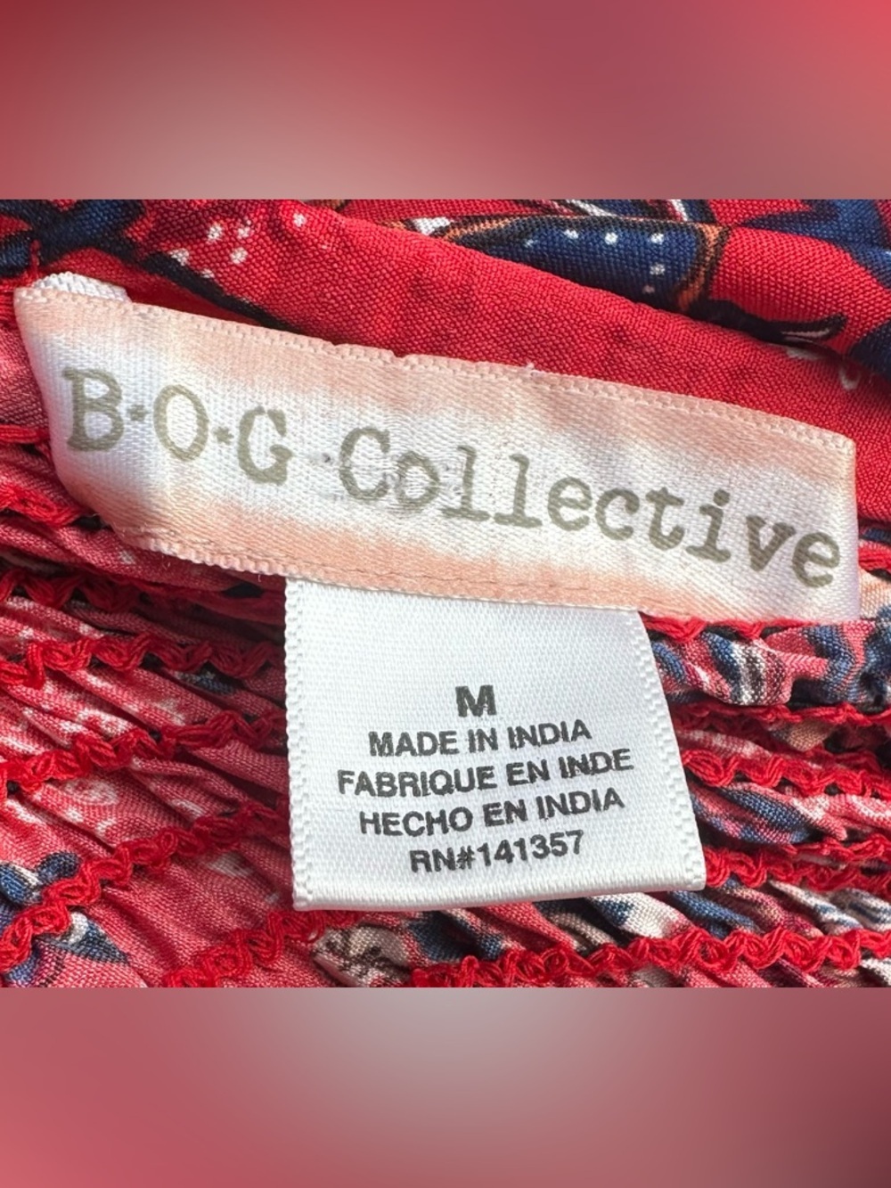 B.O.G Collective Coral & Navy Floral Dress | Adjustable Straps | Pockets | Sz M - Picture 7 of 10